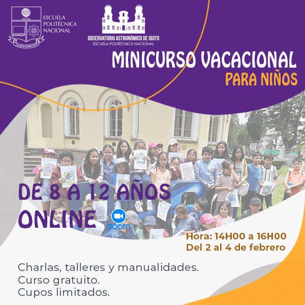 Minicurso vacacional para niños Modalidad virtual
