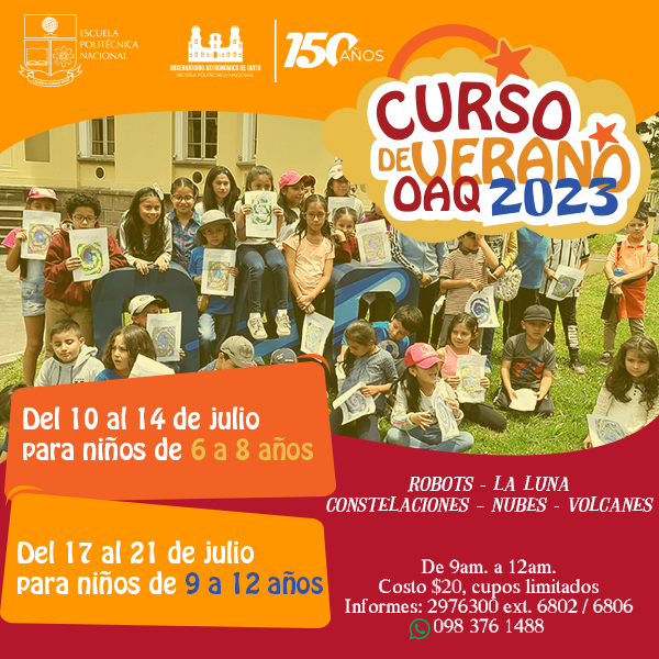 BOLETÍN INFORMATIVO: Curso de verano para niños “Astronomía y otras ciencias”