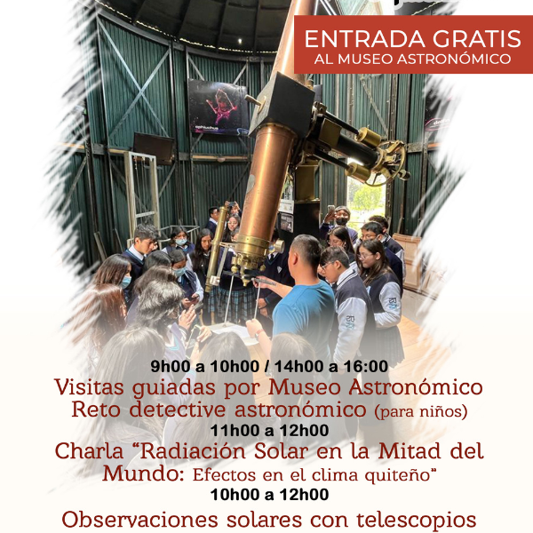 BOLETÍN INFORMATIVO: Sol, telescopios y charla en Jornada de Ciencia en el Observatorio Astronómico