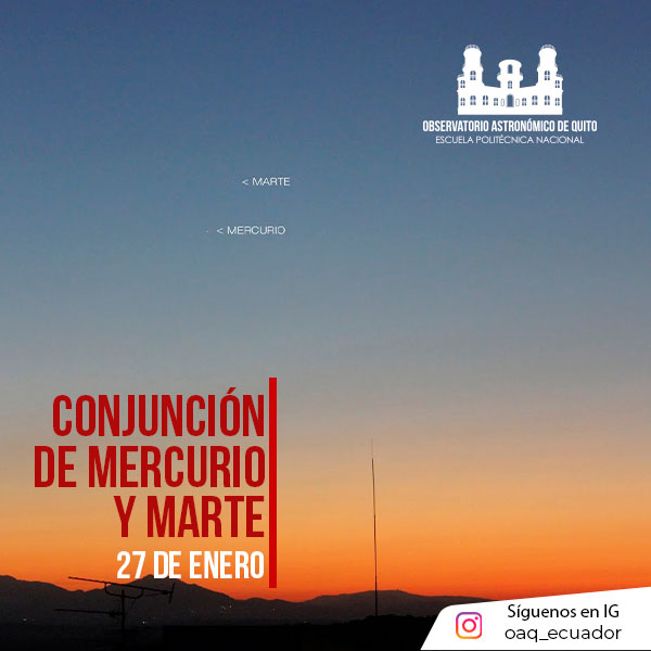BOLETÍN DE PRENSA: Conjunción de Mercurio y Marte